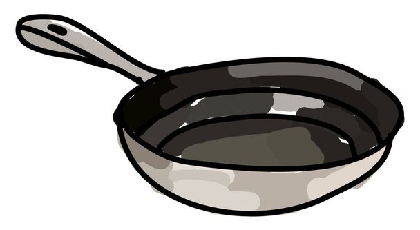 Empty pan, illustration, vector on white background. - Vector, Image