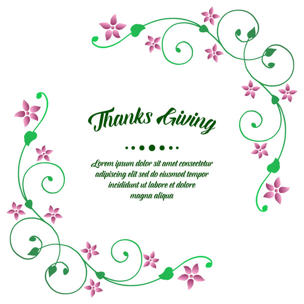 Forma cornice unica con disegno di fiori viola e foglie verdi, perfetto per il Ringraziamento della carta. Vettore
 - Vettoriali, immagini