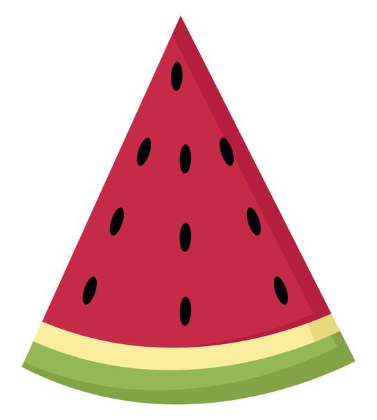 Fresh watermelon, illustration, vector on white background. - Vector, Image