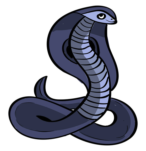 Paarse Cobra, illustratie, vector op witte achtergrond. - Vector, afbeelding