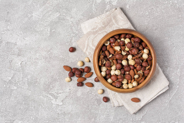 Top view of healthy whole nut mix - Photo, Image