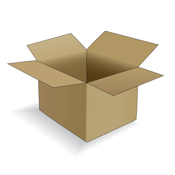 Caja de cartón
 - Vector, imagen