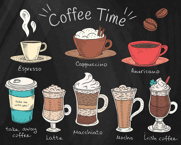 kávé idő - Vektor, kép