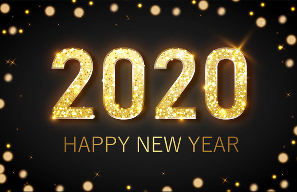 Bonne année 2020 banner.Golden Vector texte de luxe 2020 Bonne année. Conception de chiffres festifs en or
. - Vecteur, image