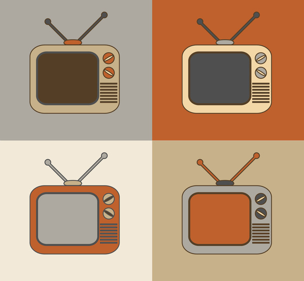 Retro-Fernseher mit Symbolen - Vektor, Bild