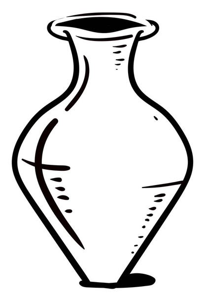 Vase drawing, illustration, vector on white background. - Vector, Image