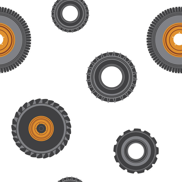 Um padrão sem costura com pneus de carro
 - Vetor, Imagem