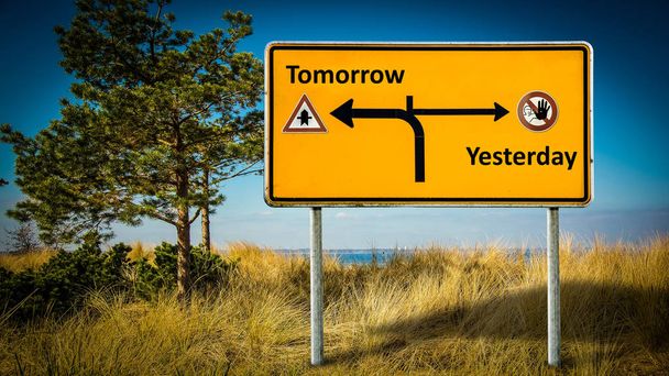 Street Sign to Tomorrow versus Yesterday - Photo, Image