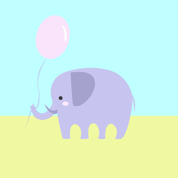 Elephant walking, illustration, vector on white background. - Vector, Image