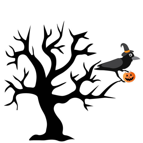 Kunst, Crow, vogel, vector illustratie - Vector, afbeelding