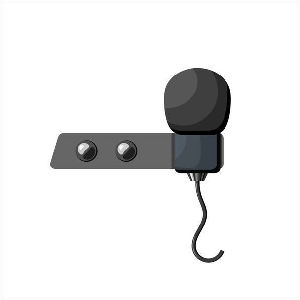 Miniature microphone of the buttonhole. A small microphone for recording quality sound on white background. Lavalier microphone - Vektor, Bild
