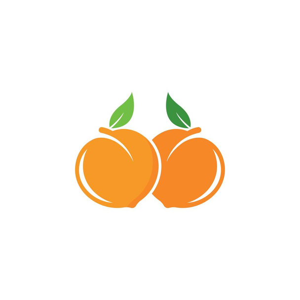 Conjunto de frutas de pêssego logotipo vetor ícone conceito ilustração
  - Vetor, Imagem