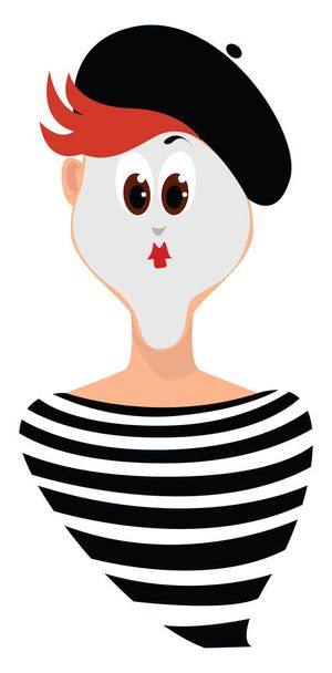 Mime, illustration, vector on white background. - Vector, Image