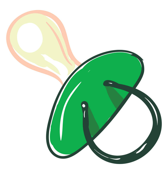 Green nipple, illustration, vector on white background. - Vector, Image