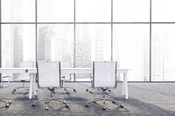 White panoramic conference room interior - Photo, Image