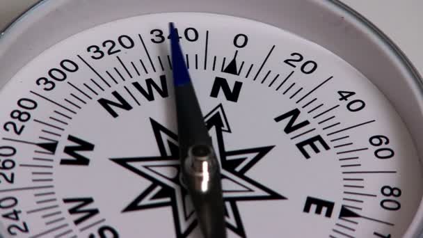 Compass orientation to the north in extreme close-up - Footage, Video