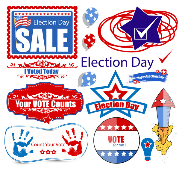 Набір Америці день виборів продаж графіки - Вектор, зображення
