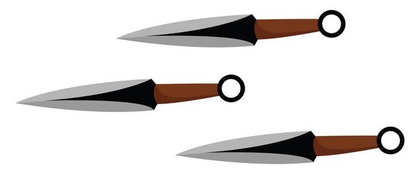 Knives, illustration, vector on white background. - Vector, Image