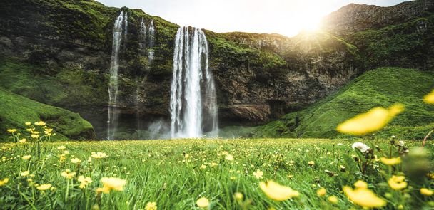 Magical Seljalandsfoss Waterfall in Iceland. - Photo, Image