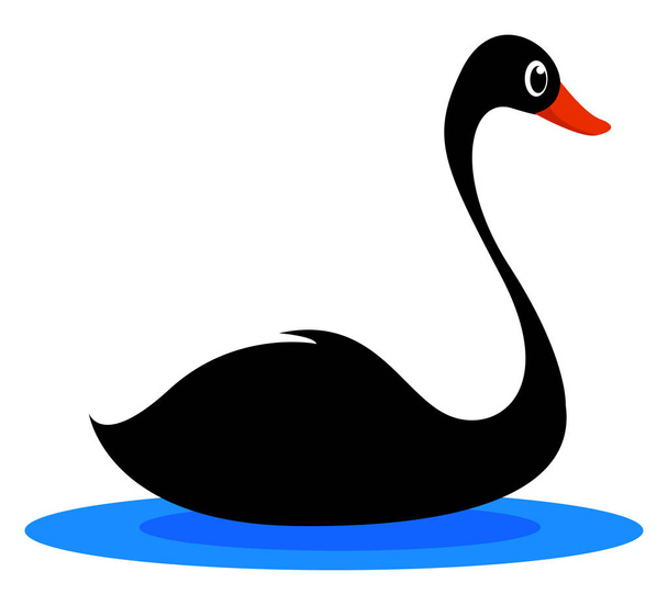 Cisne negro, ilustración, vector sobre fondo blanco
. - Vector, Imagen