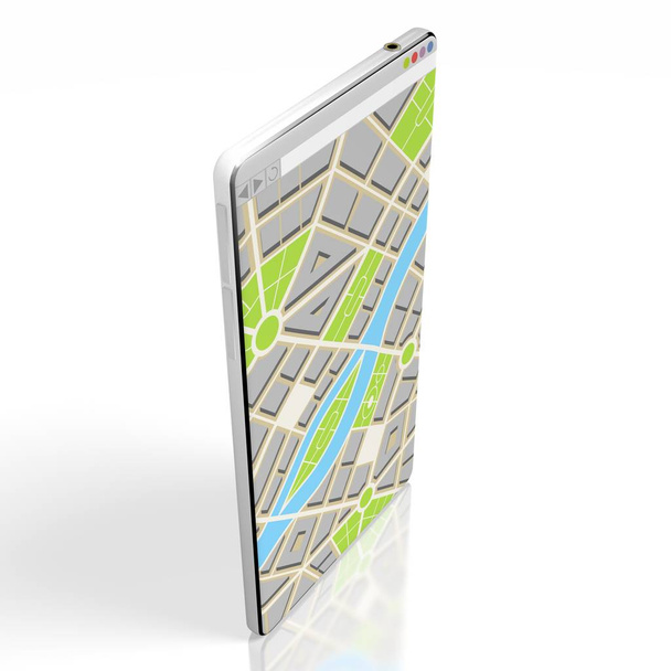 3d akıllı telefon, harita konsepti - Fotoğraf, Görsel
