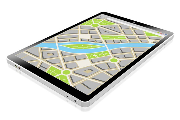 3d tablet, harita konsepti - Fotoğraf, Görsel