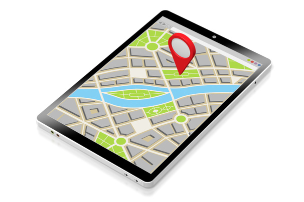 3D tablet, map - location concept - Photo, Image
