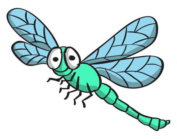 Dragonfly, illustration, vector on white background. - Vector, Image