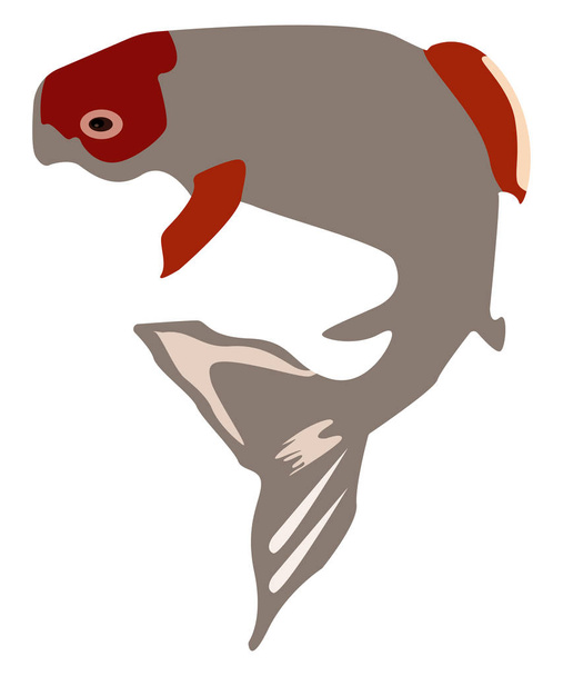 Big fish, illustration, vector on white background. - Vector, Image