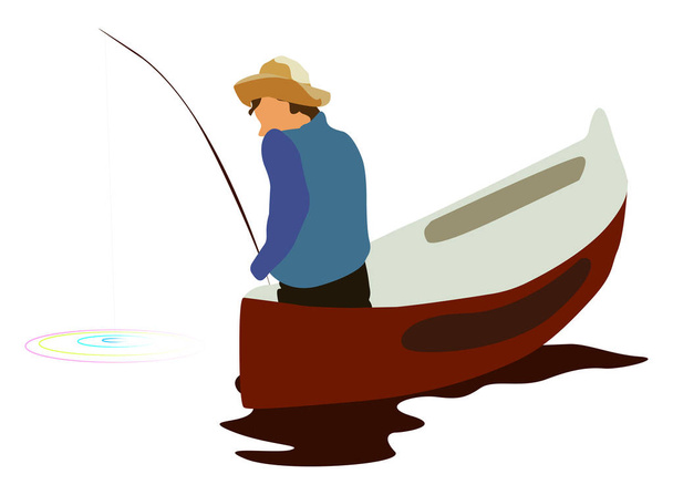 Pescador, ilustração, vetor sobre fundo branco
. - Vetor, Imagem