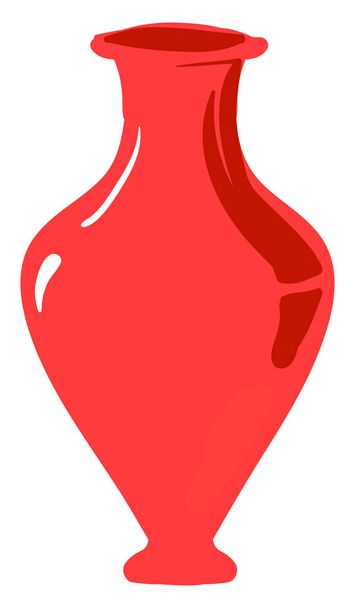 Red vase, illustration, vector on white background. - Vector, Image