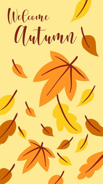 fall leafs autumn background illustration for banner and card invitation - Vettoriali, immagini