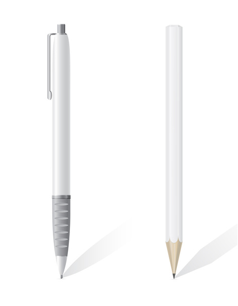 white blank pencil and pen vector illustration - Vecteur, image