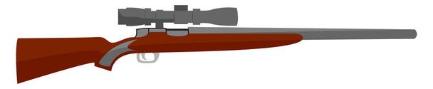 Sniper Rifle, illustratie, vector op witte achtergrond. - Vector, afbeelding