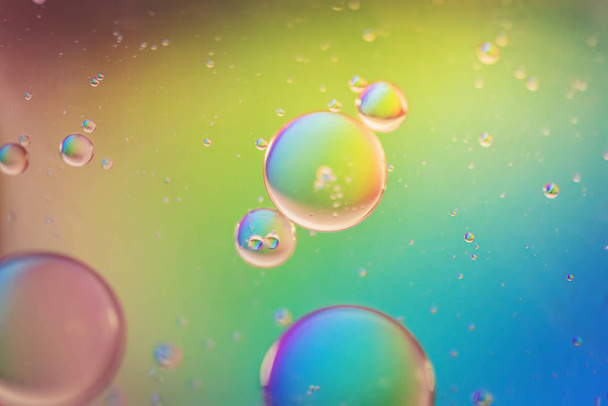 Rainbow abstract defocused background picture made with oil, water and soap - Foto, Bild