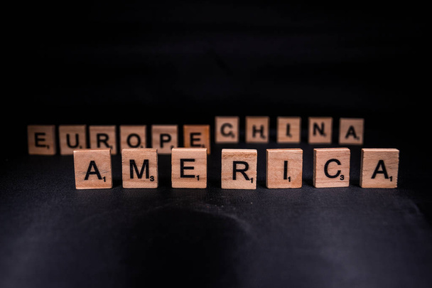 Amerika, Europa en China driehoek - Foto, afbeelding
