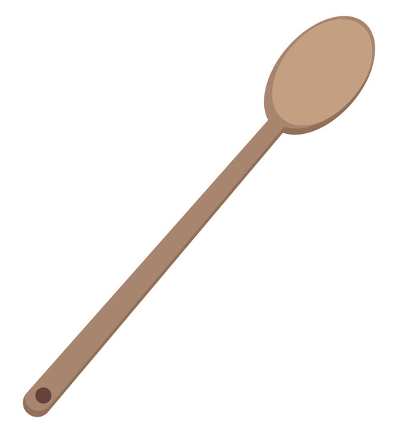 Wooden spatula, illustration, vector on white background. - Vector, Image