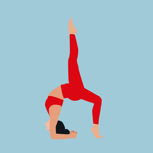 Yoga kız, illüstrasyon, beyaz arka plan vektör. - Vektör, Görsel