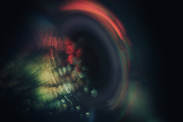 Hermoso círculo abstracto de brillo con fondo de espacio de partículas
. - Foto, Imagen