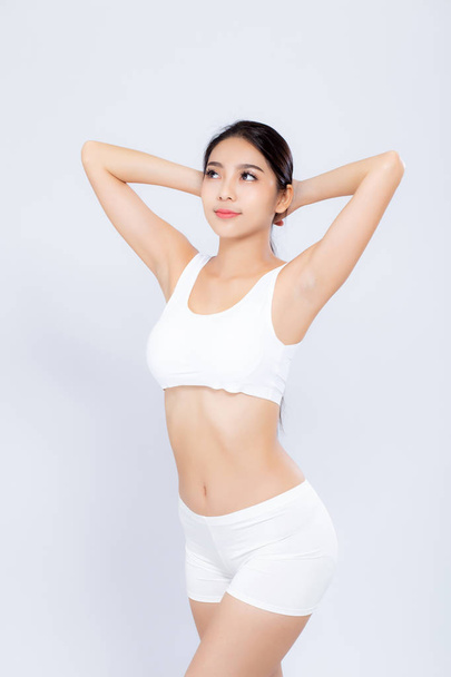 Retrato joven asiático mujer sonriendo hermosa cuerpo dieta con ajuste
  - Foto, imagen