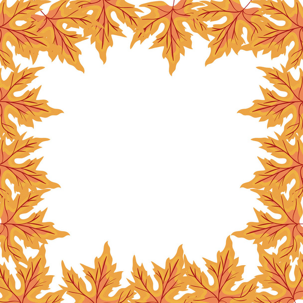 autumn leafs plant seasonal frame - Vector, Image