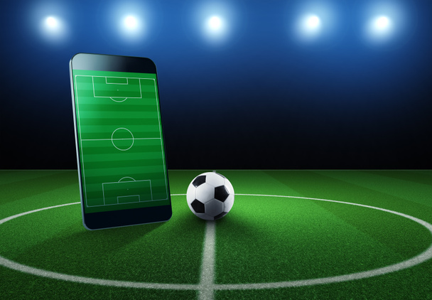 Bekijk een live sportevenement op je mobiele apparaat - Foto, afbeelding