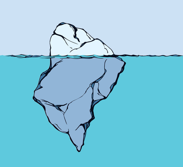 海の氷山ベクトル描画 - ベクター画像