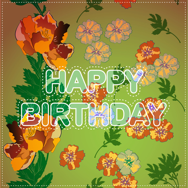 Happy birthday card - Vector, Image
