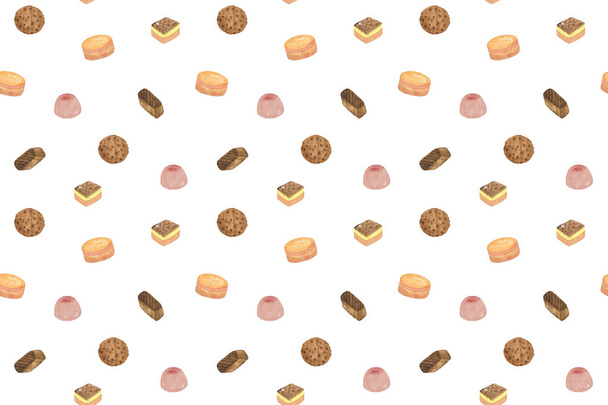 Chocolade snoepjes herhalen patroon, illustratie voor vakantie vieren - Foto, afbeelding