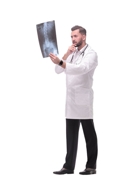 in full growth. medical doctor looking closely at the x-ray - Foto, imagen
