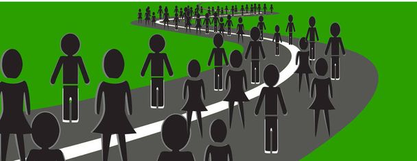 figures de hommes et de femmes noirs dans une rue en marche
 - Vecteur, image