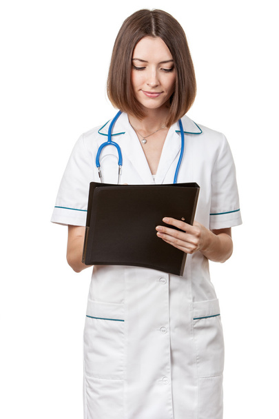 Beautiful brunette woman medical worker - Zdjęcie, obraz