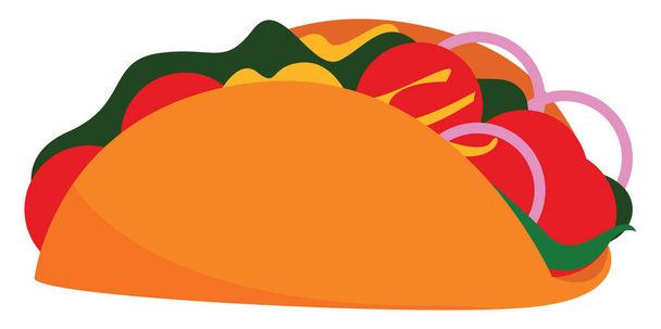 Csirke taco, illusztráció, vektor fehér háttér. - Vektor, kép