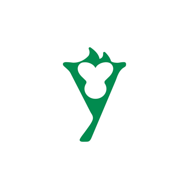 Поєднання літери Y і голови мавпи ізольовано на білому тлі
 - Вектор, зображення